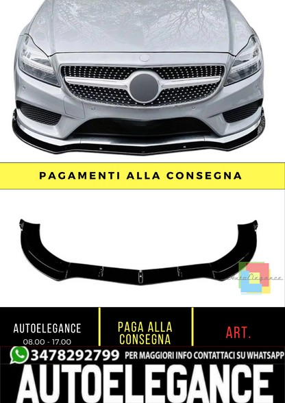 💕 Splitter Anteriore Nero Lucido per Mercedes CLS W218 AMG Line 2014–2017 💕