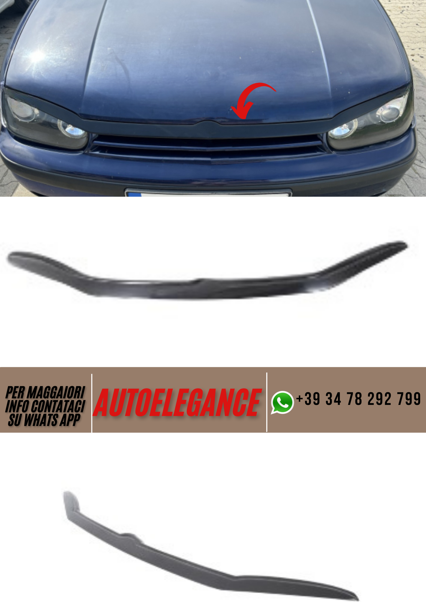 ❤️Sopracciglia  Estensione Cofano ADATTO PER VW GOLF IV ❤️