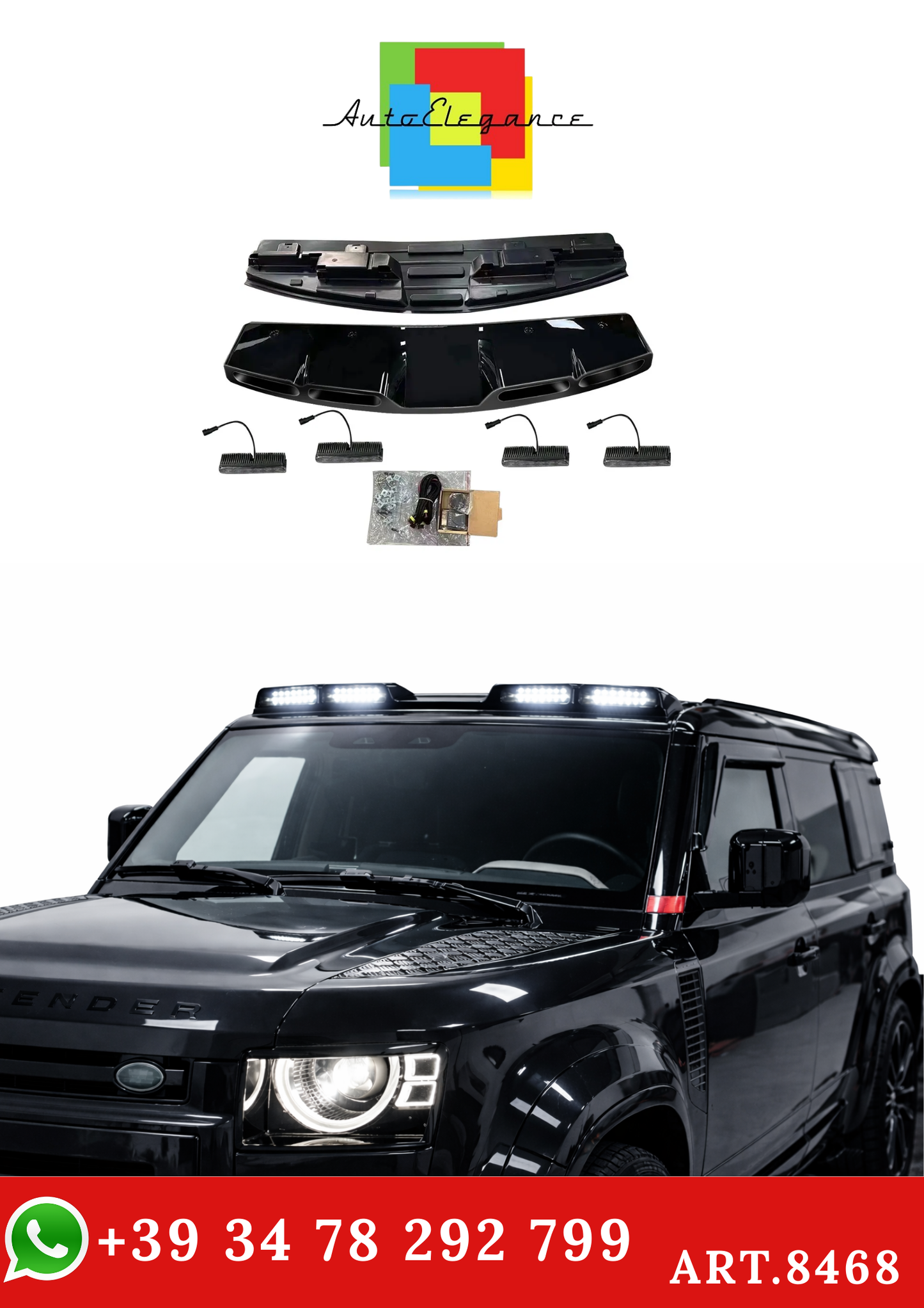 💫ART.8468 Barra Luminosa sul Tetto LED per Land Rover Defender 2020+💫