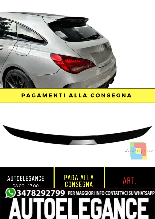 💕 Spoiler Tetto Nero Lucido per Mercedes CLA X117 Shooting Brake 2015–2019 💕