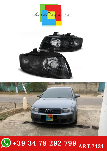 💫ART.7421 FARI ANTERIORI NERI per AUDI A4 B6 10.00-10.04💫