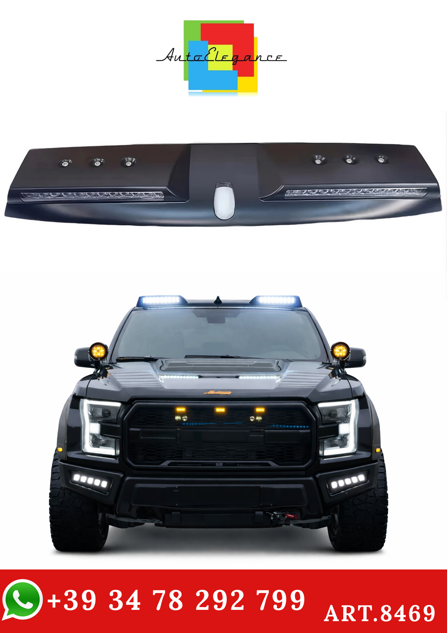 💫ART.8469 Barra Luminosa sul Tetto per Ranger T7 T8 / Raptor 2016-2021💫