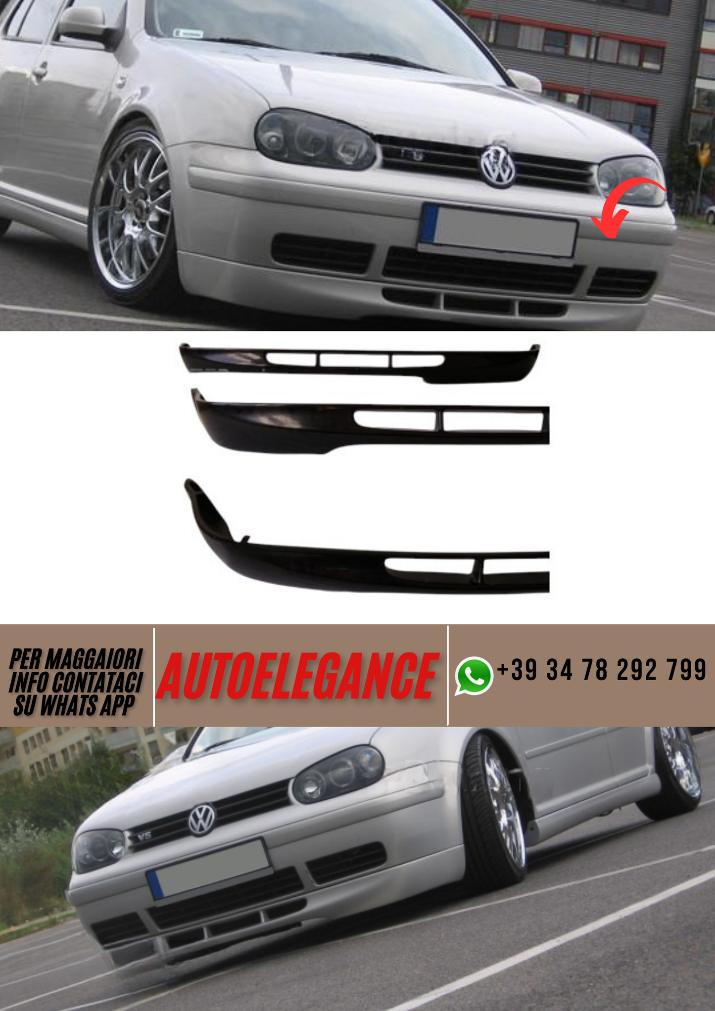 ❤️Spoiler paraurti anteriore  ADATTO PER VW GOLF IV  ❤️