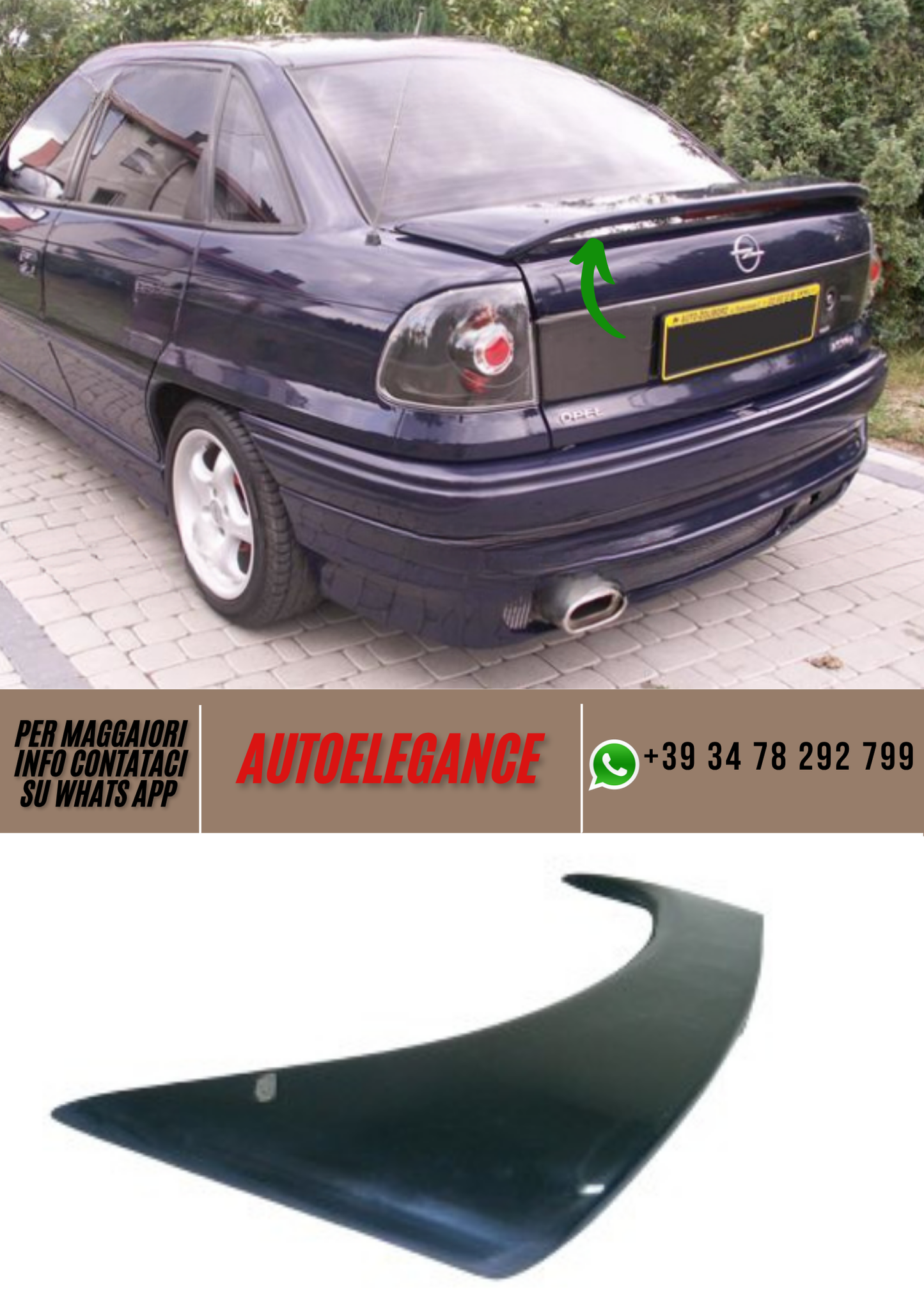 ❤️Tappo Spoiler Compatibile per OPEL Astra F Berlina e Cabrio❤️