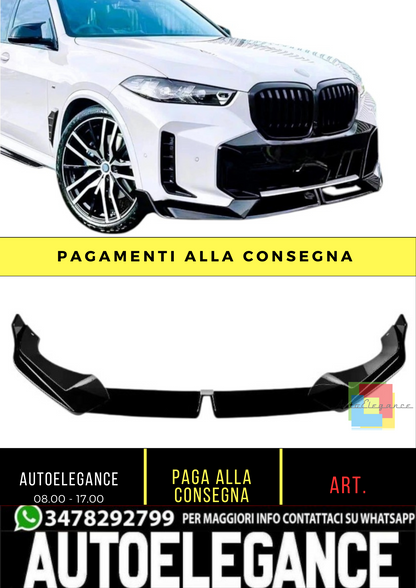 💕 Splitter Anteriore Nero Lucido per BMW X5 G05 LCI M Sport 2023+ | Body Kit 💕