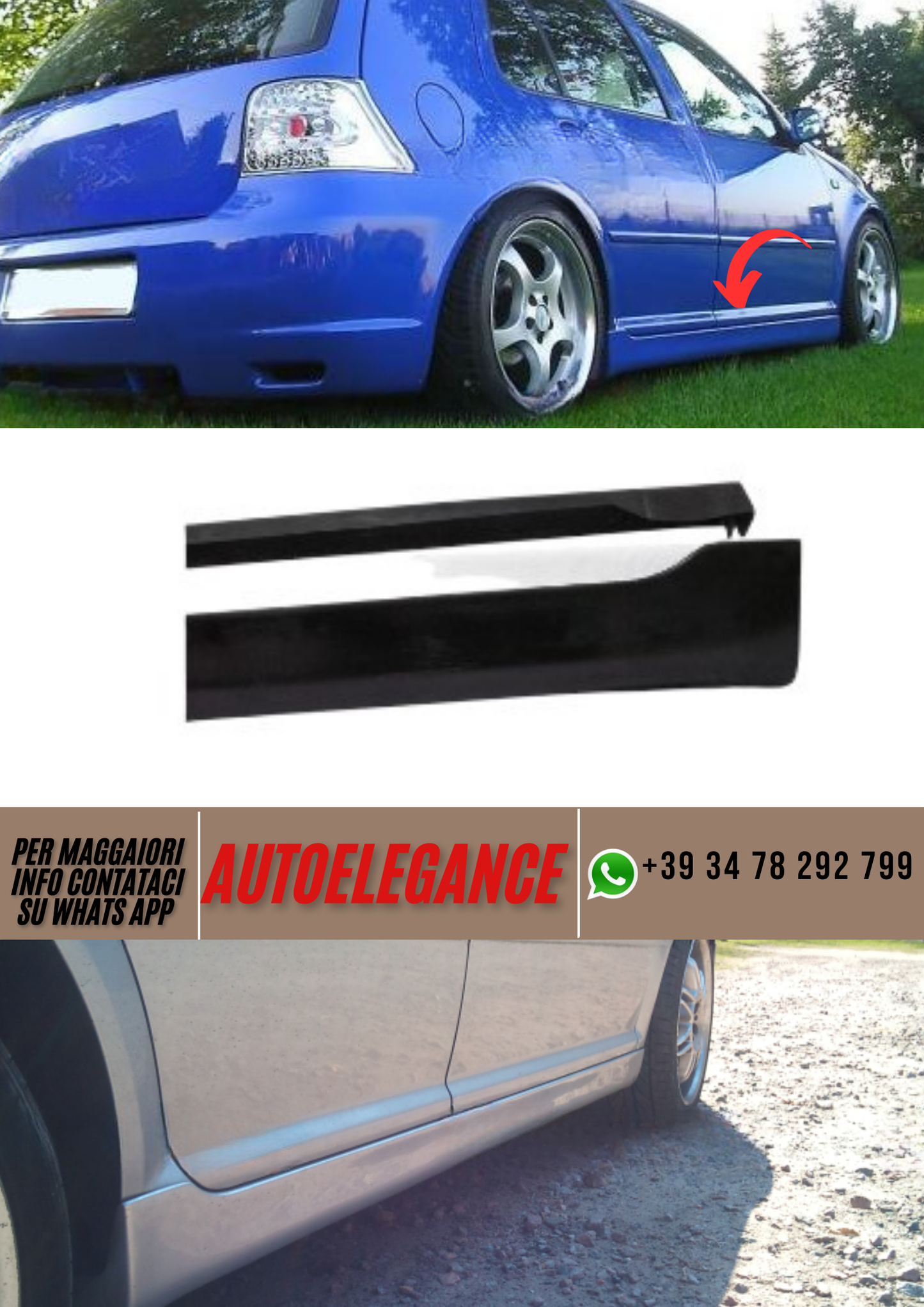 ❤️Spoiler minigonne laterali  5d ADATTO PER VW GOLF IV ❤️
