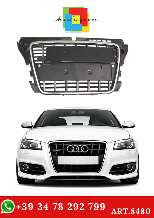 💫ART.8480 Griglia Anteriore Sportiva (ABS) per Audi A3 S3 8P 2009-2011 💫