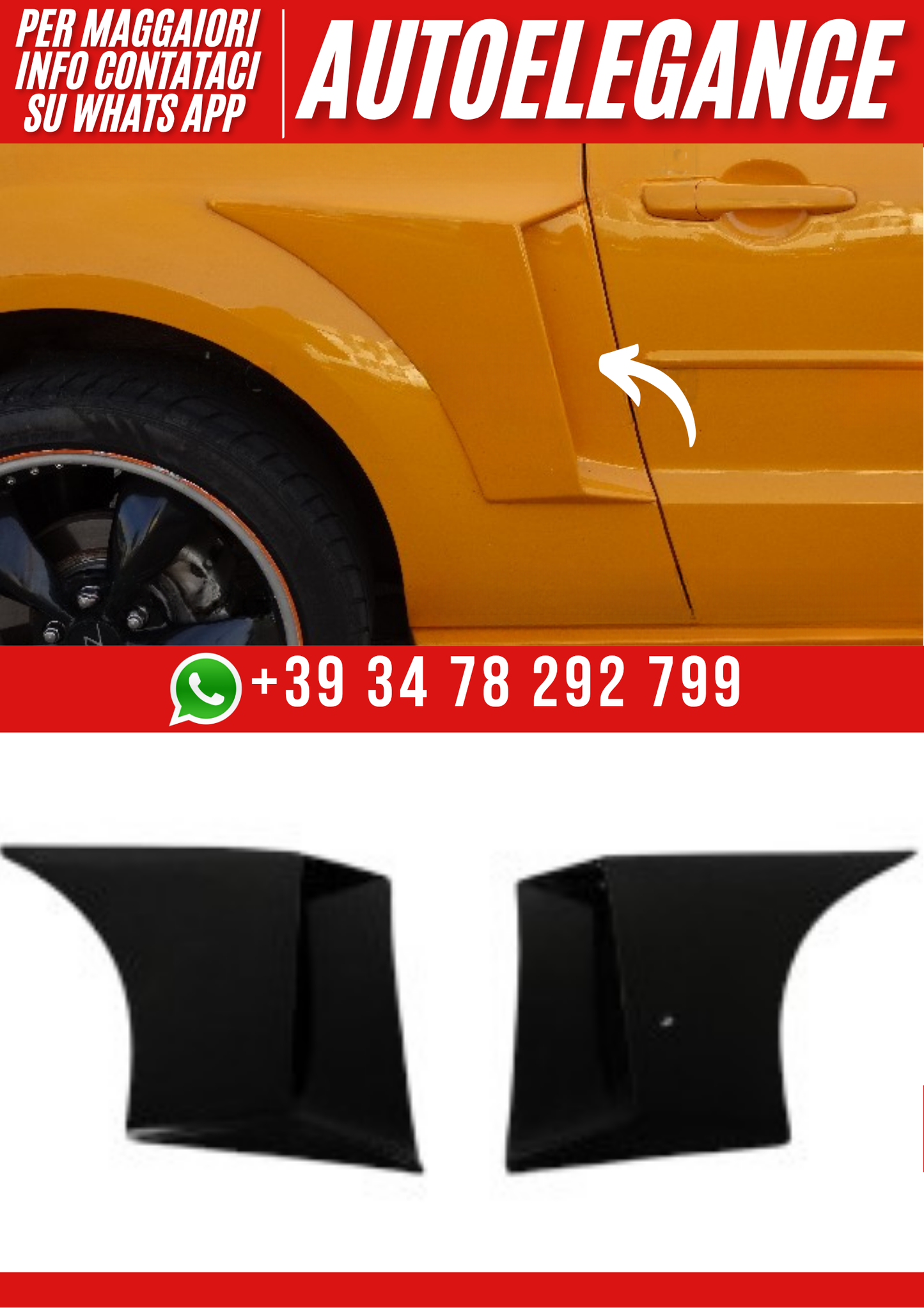 ❤️ Prese d’aria parafango posteriore  compatibili con FORD Mustang 2004–2014❤️