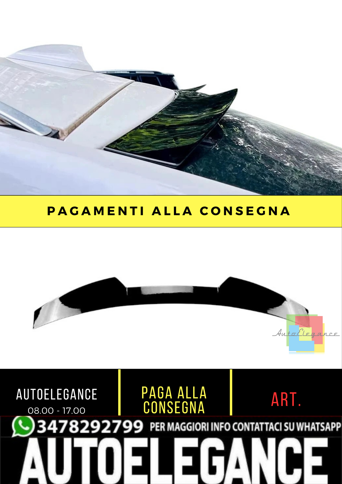 💕 Spoiler Tetto Nero Lucido per BMW X4 F26 M Sport 2014–2018 | Body Kit 💕