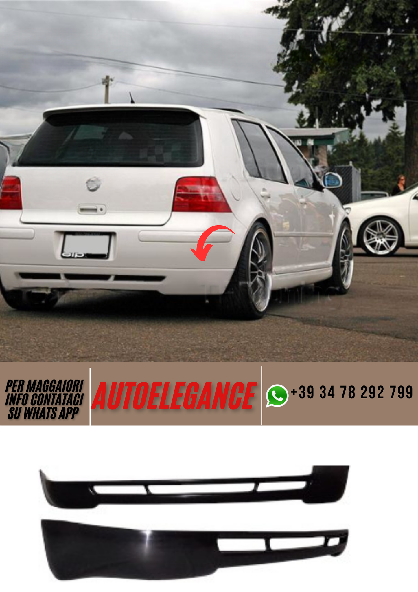 ❤️Spoiler paraurti posteriore ADATTO PER VW GOLF IV  ❤️