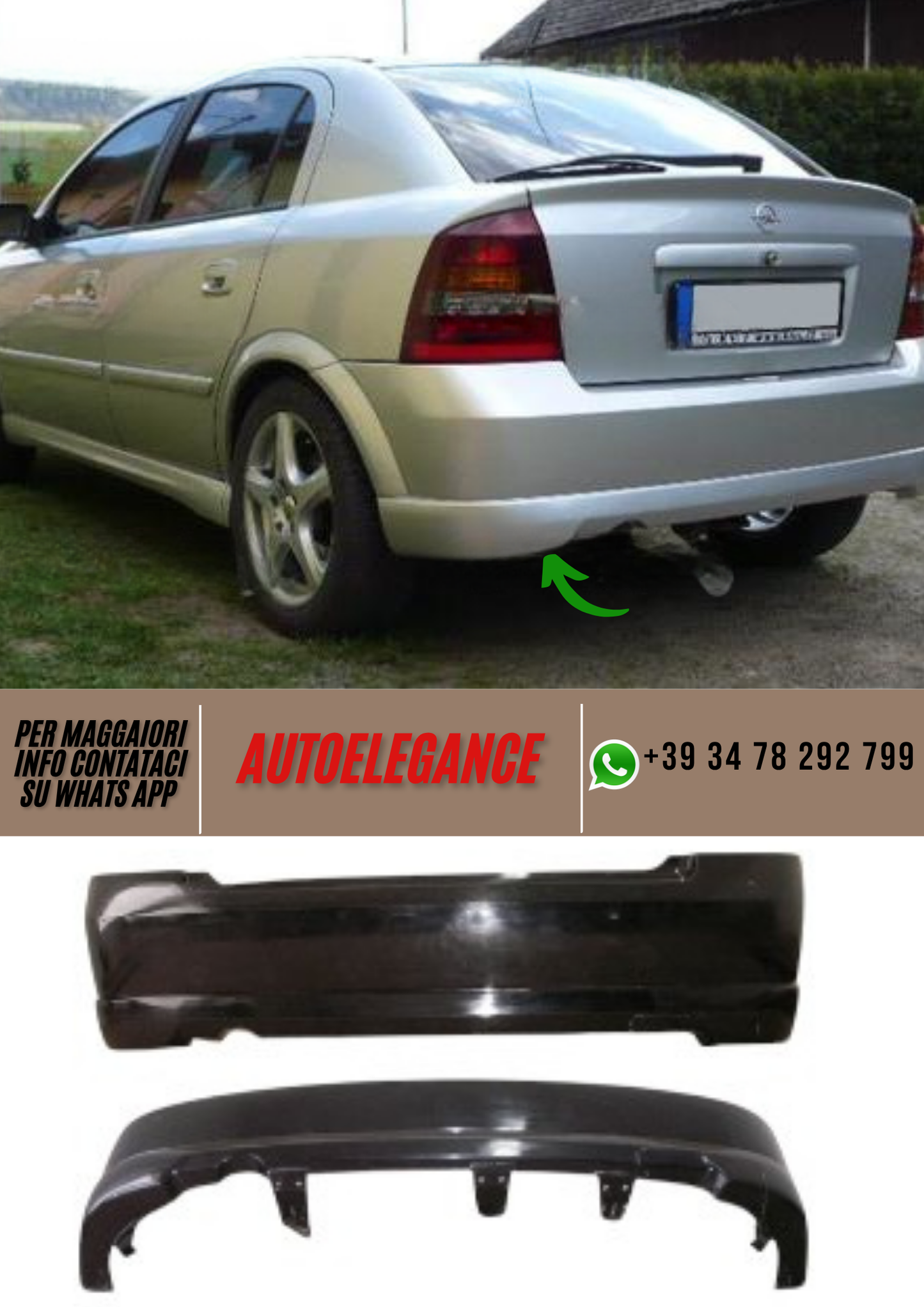 ❤️Paraurti Posteriore Compatibile per OPEL Astra G HB❤️