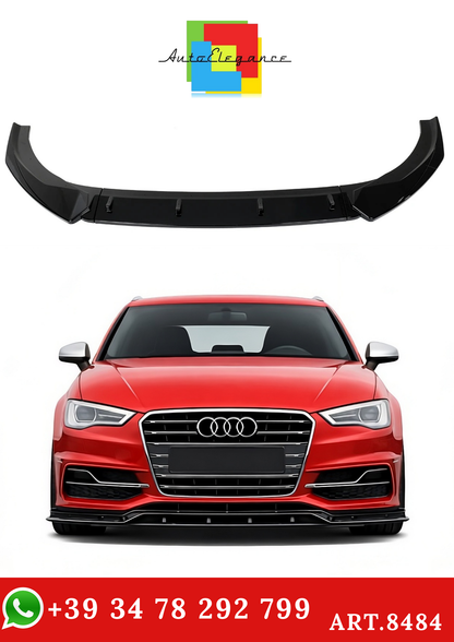 💫ART.8484 Splitter Anteriore Per Audi A3 S-Line S3 8V Pre-Facelift 2013-2016💫