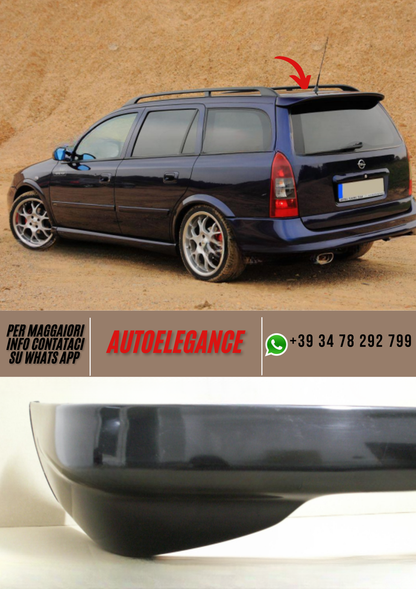 ❤️Spoiler Paraurti Posteriore Compatibile per OPEL Astra G Kombi❤️