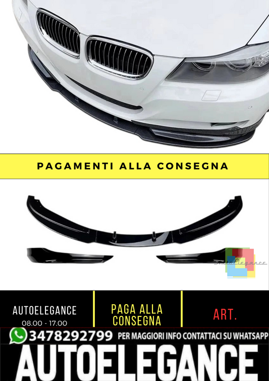 💕 Splitter Anteriore Nero Lucido per BMW Serie 3 E90/E91 LCI NON M Sport 💕