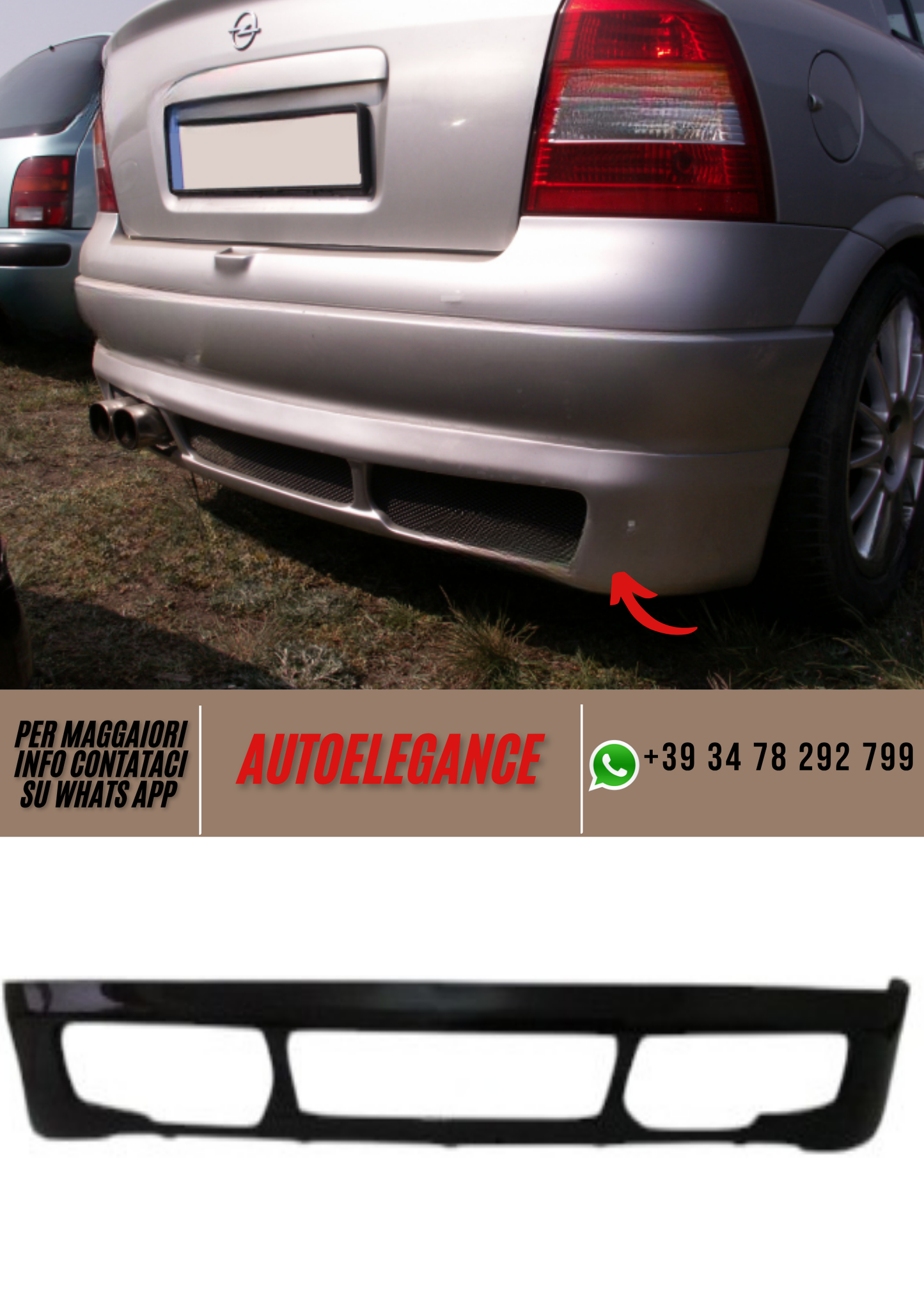 ❤️Spoiler Paraurti Posteriore Compatibile per OPEL Astra G HB Versione 1❤️