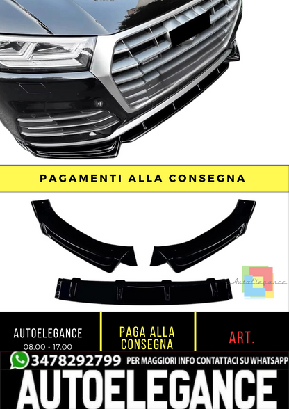 💕 Splitter Anteriore Nero Lucido per Audi Q5 SQ5 FY S Line 2018–2020 💕