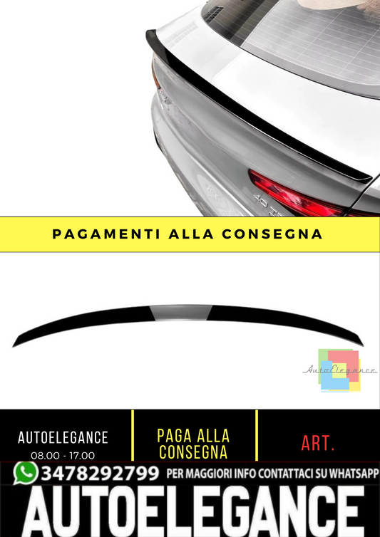 💕 Spoiler Nero Lucido Stile S5 per Audi A5 S5 RS5 B9 Sportback 2017+ 💕