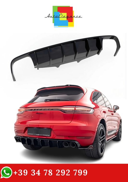 💫Diffusore Posteriore Street+ adatto per Porsche Macan Mk1 nero lucido💫