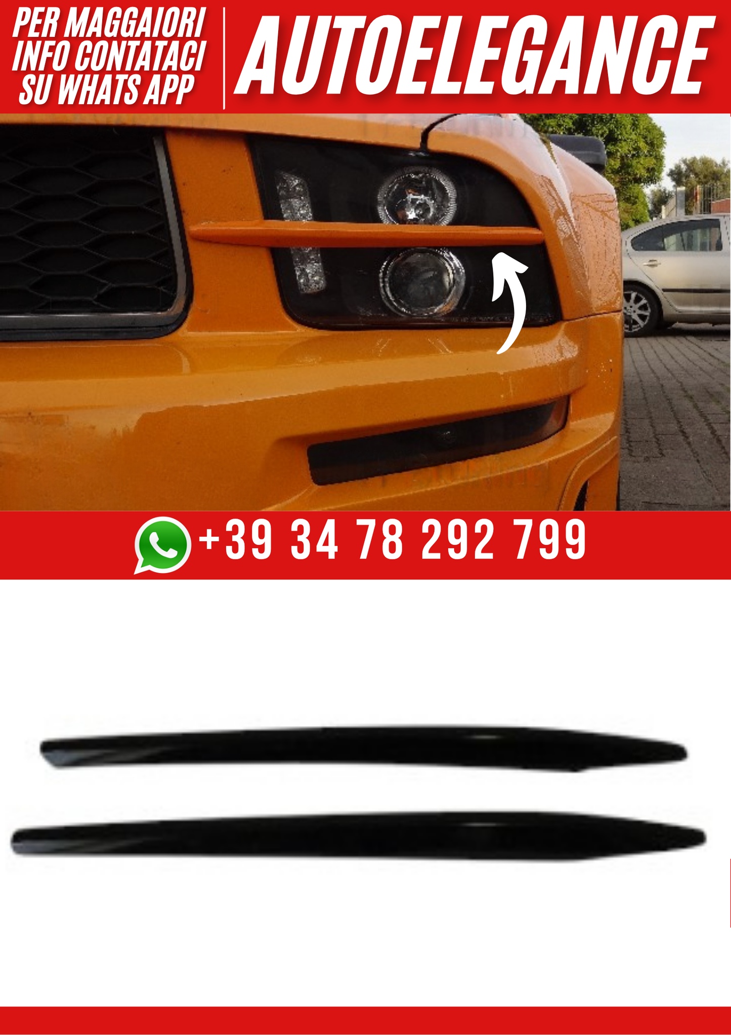 ❤️Palpebre fari anteriori compatibili con FORD Mustang 2004–2009❤️