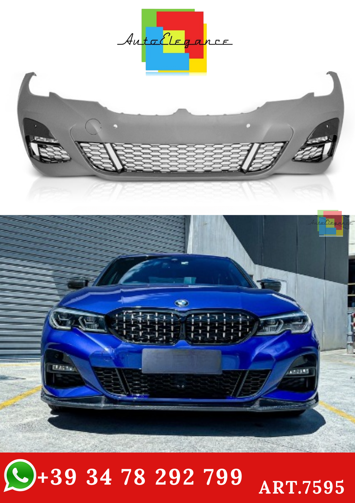💫ART.7595 Paraurti Anteriore M-Sport per BMW G20/G21 2019-2022💫