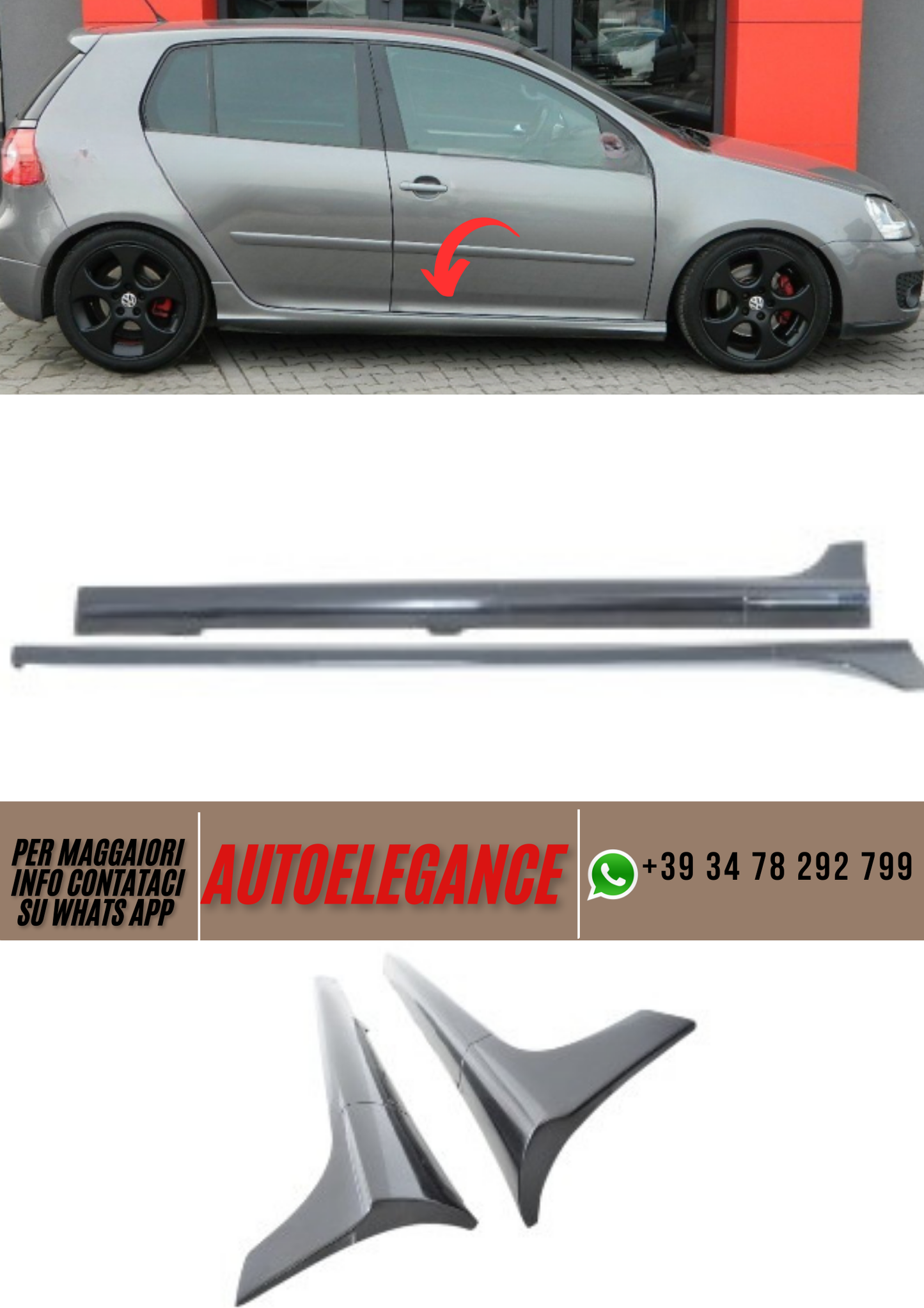 ❤️Minigonne laterali spoiler  ADATTO PER VW GOLF V  ❤️