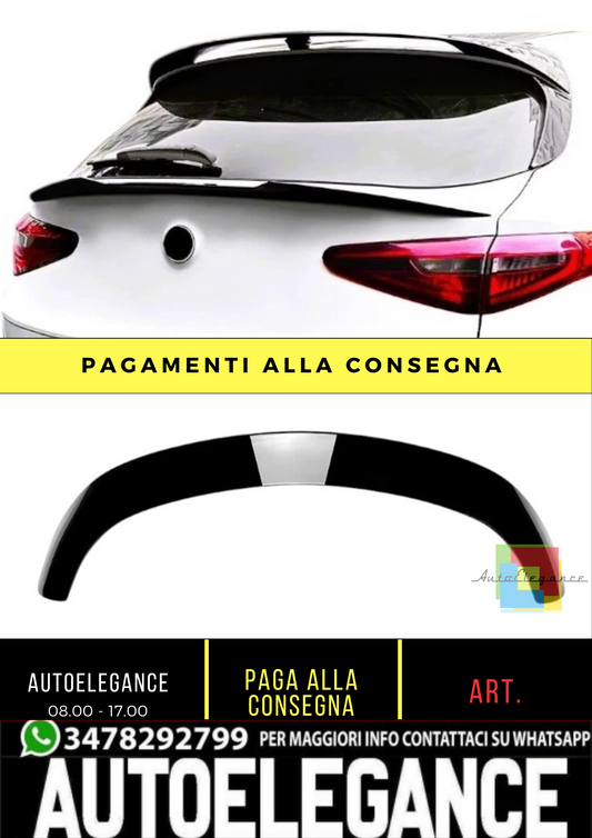 💕 Spoiler Tetto Nero Lucido per Alfa Romeo Stelvio 2017+ | Body Kit 💕