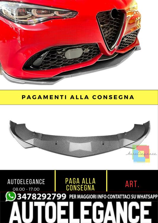 💕 Splitter Anteriore Carbonio per Alfa Romeo Giulia 952 2015+ | Body Kit 💕