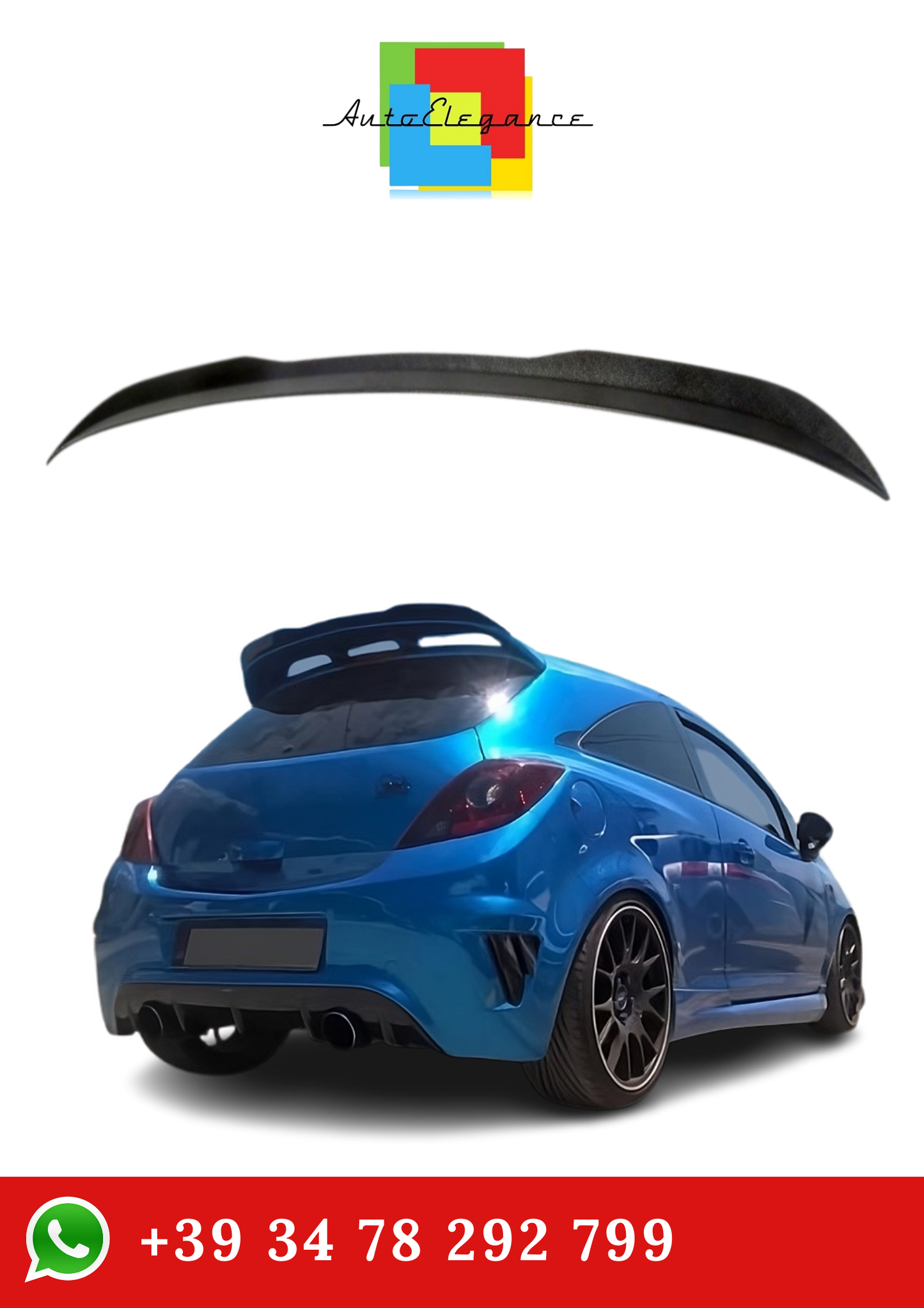 💫Spoiler Posteriore (Tetto) adatto per Opel Corsa D OPC / VXR Nero Alto💫