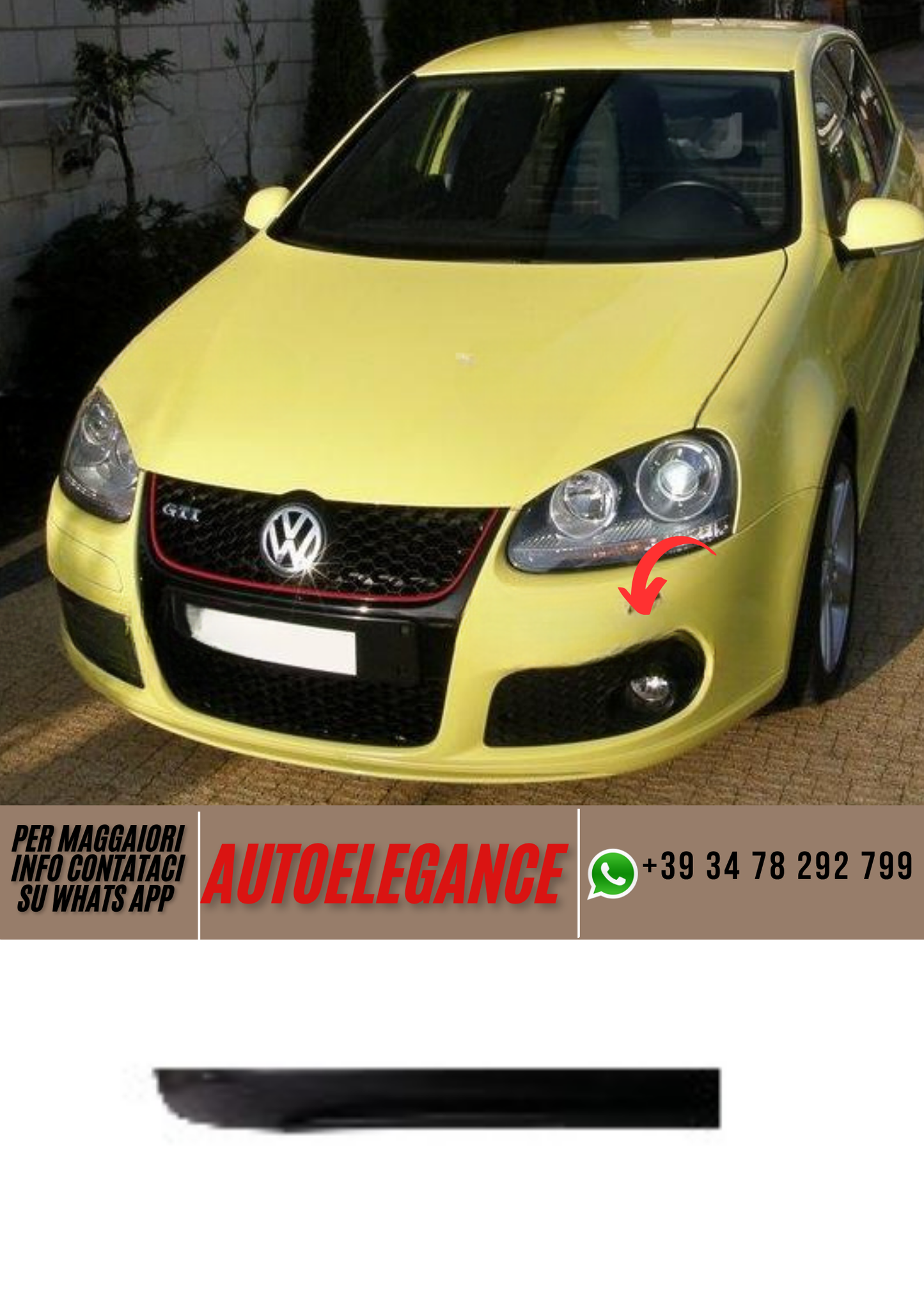 ❤️Spoiler paraurti anteriore   ADATTO PER VW GOLF V gti ❤️