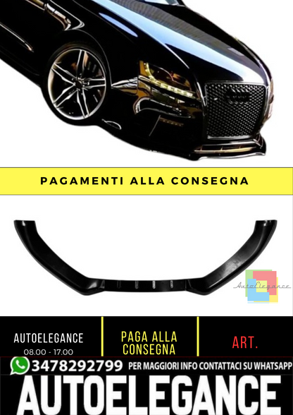 💕 Splitter Anteriore Nero Lucido per Audi A5 B8 Pre-Facelift 2007–2011 💕