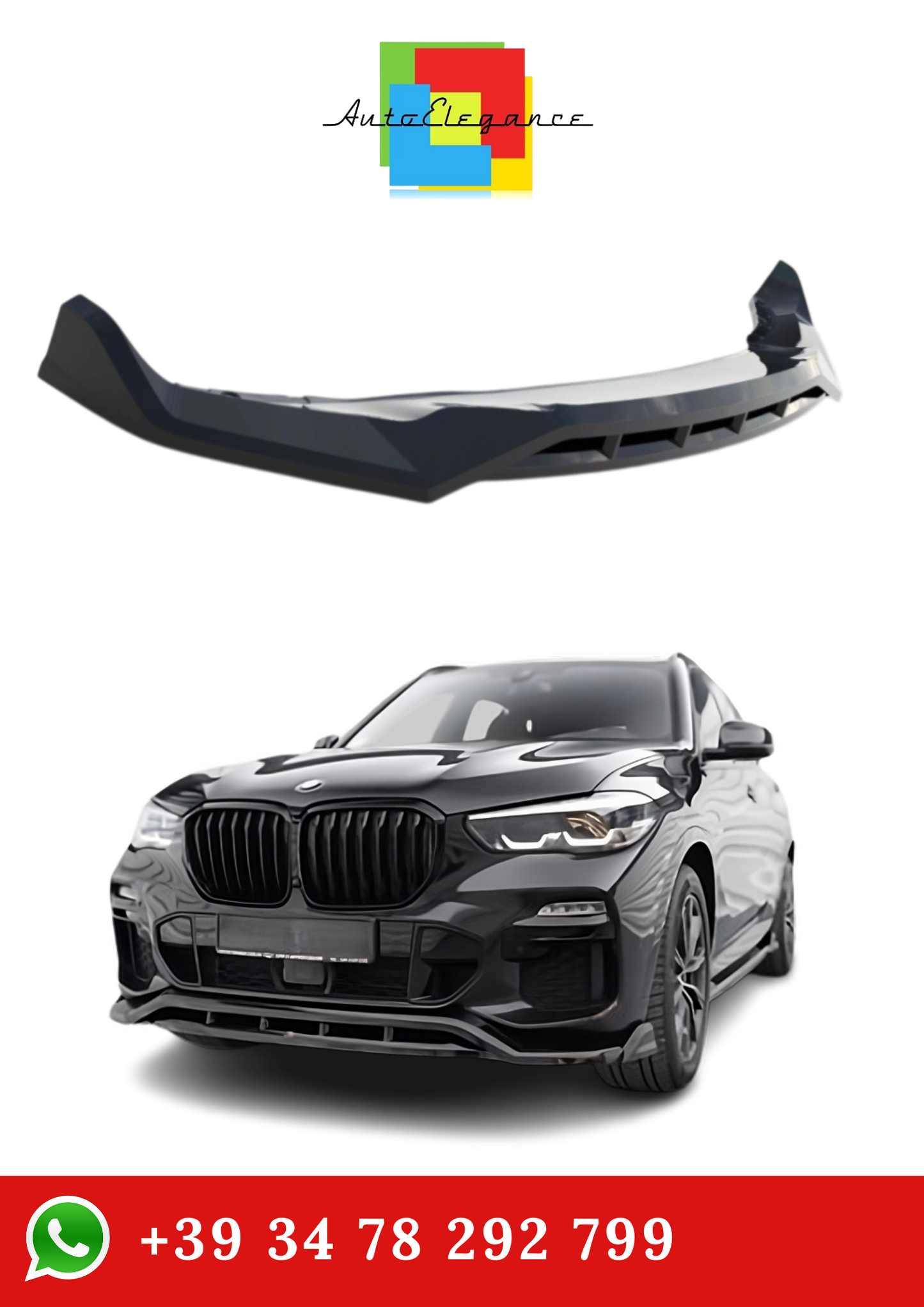 💫Splitter Anteriore Street+ V.2 adatto per BMW X5 pacchetto M G05 Nero💫