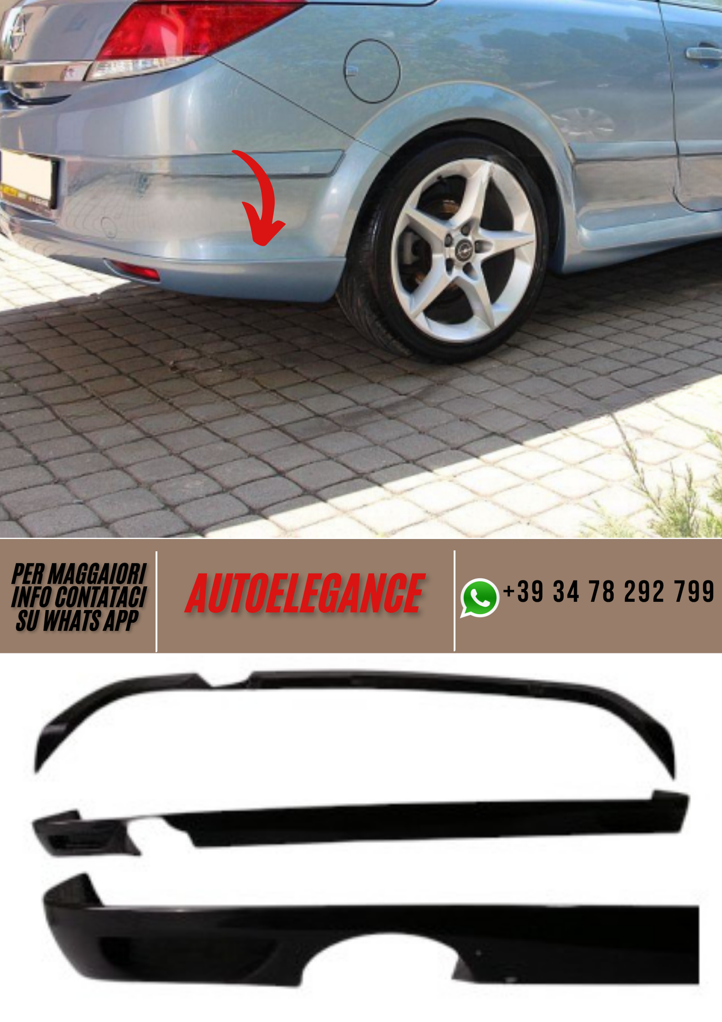 ❤️Spoiler Paraurti Posteriore Compatibile per OPEL Astra H TwinTop Convertible❤️