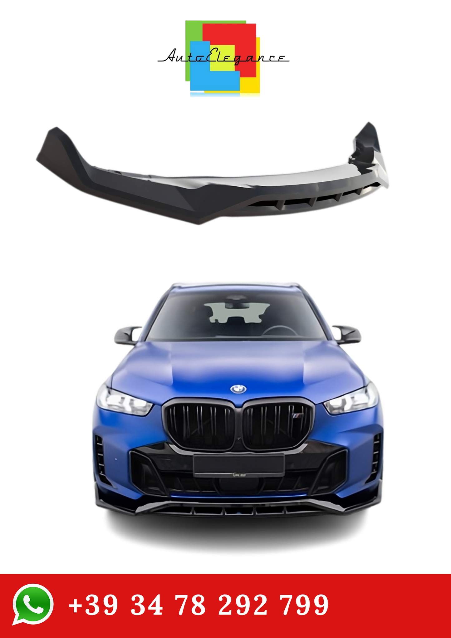💫Street+ Splitter Anteriore V.2 adatto per BMW X5 M-Pack G05 FL Nero💫