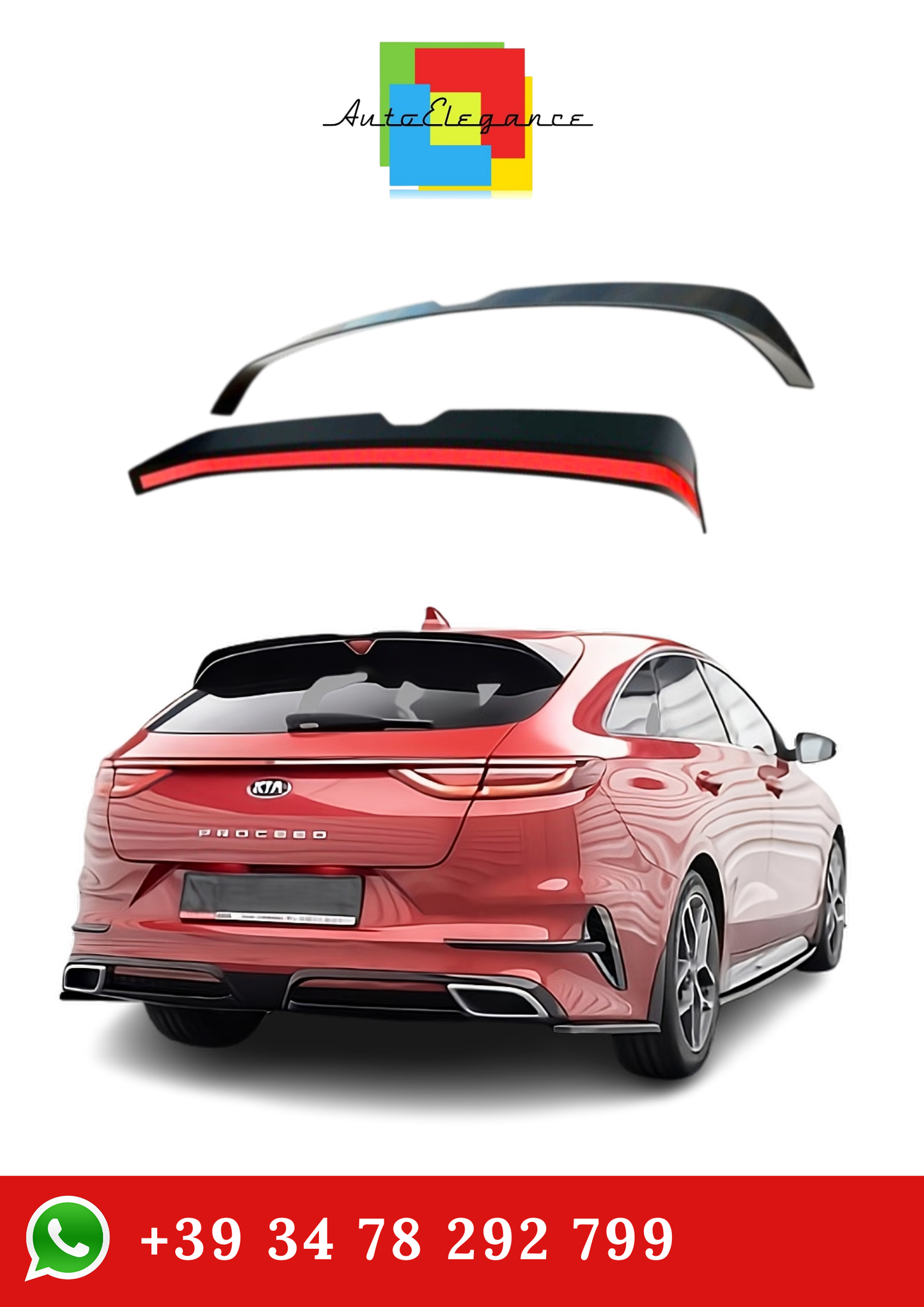💫Spoiler Posteriore (tetto) adatto per Kia ProCeed GT / GT-Line Mk1 Nero 2018+💫