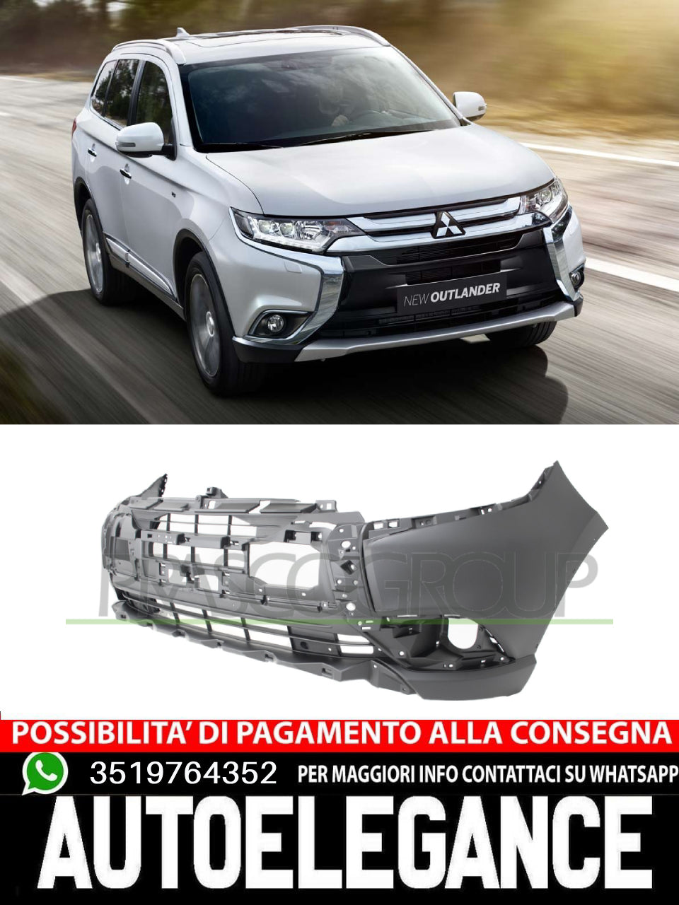 Paraurti Prasco Anteriore CON PRIMER PER MITSUBISHI OUTLANDER III 6400K786