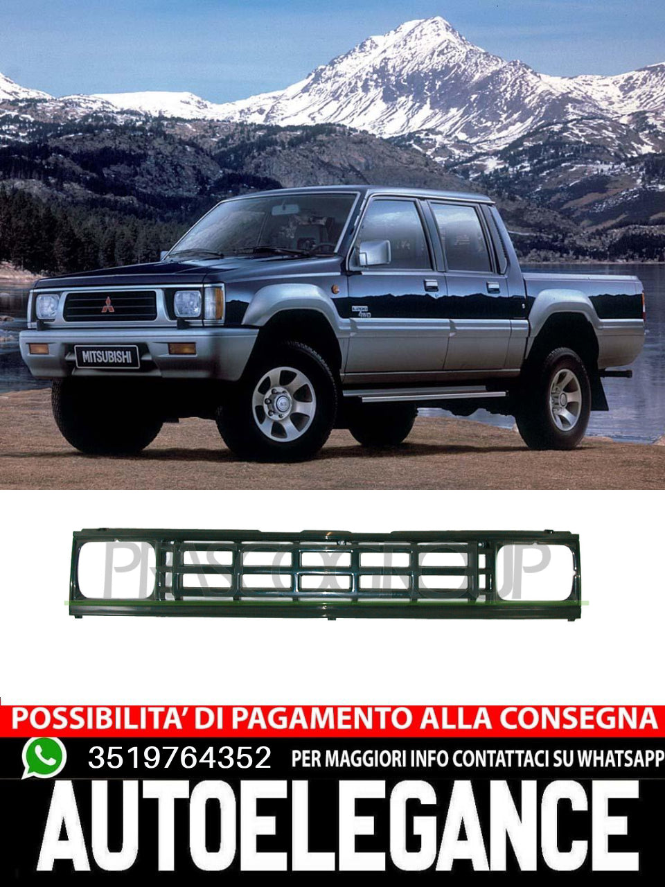Griglia Radiatore NERA MOD. 87 90 Anteriore Prasco Per Mitsubishi L200  MB527063