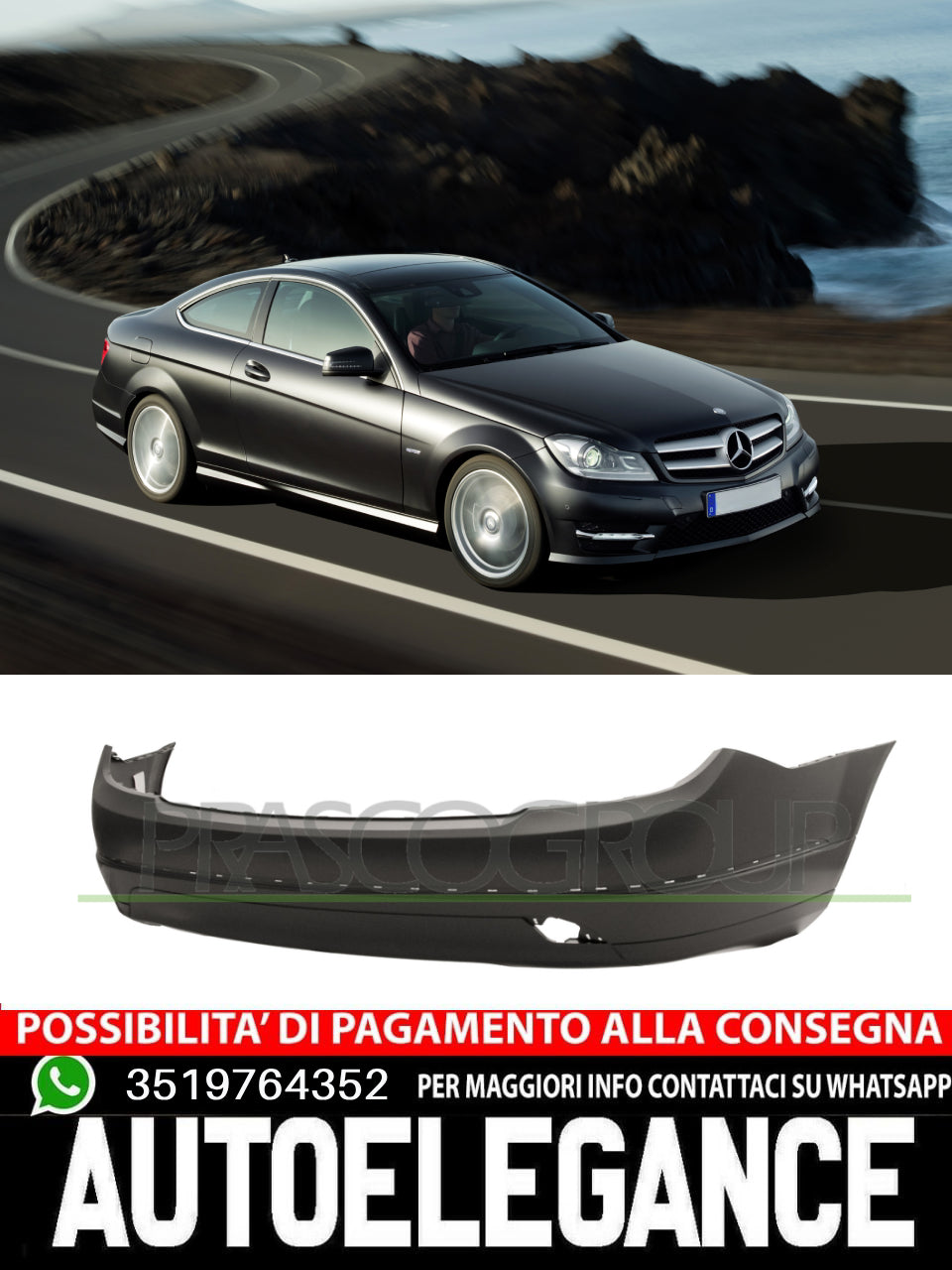 Paraurti posteriore per Mercedes C Class berlina avantgarde/elegance 10-11
