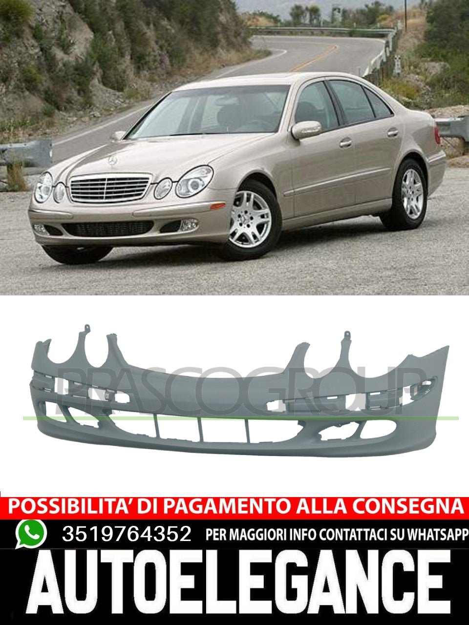 Paraurti ANTERIORE CON PRIMER per Mercedes E Class classic/elegance 02-07