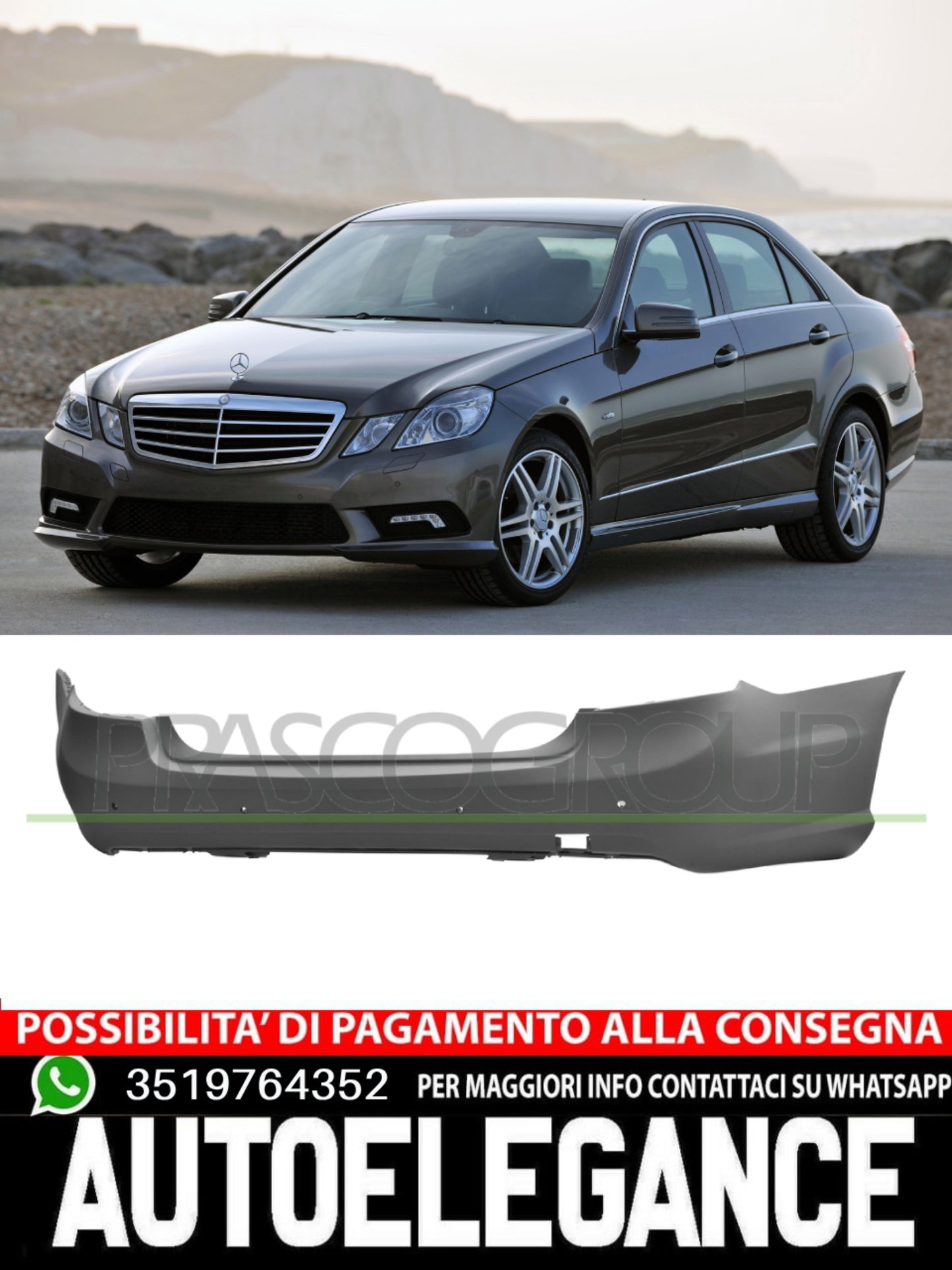 Paraurti Prasco Posteriore Per Mercedes Classe E 500 350 300 250 220 200 63 #1C