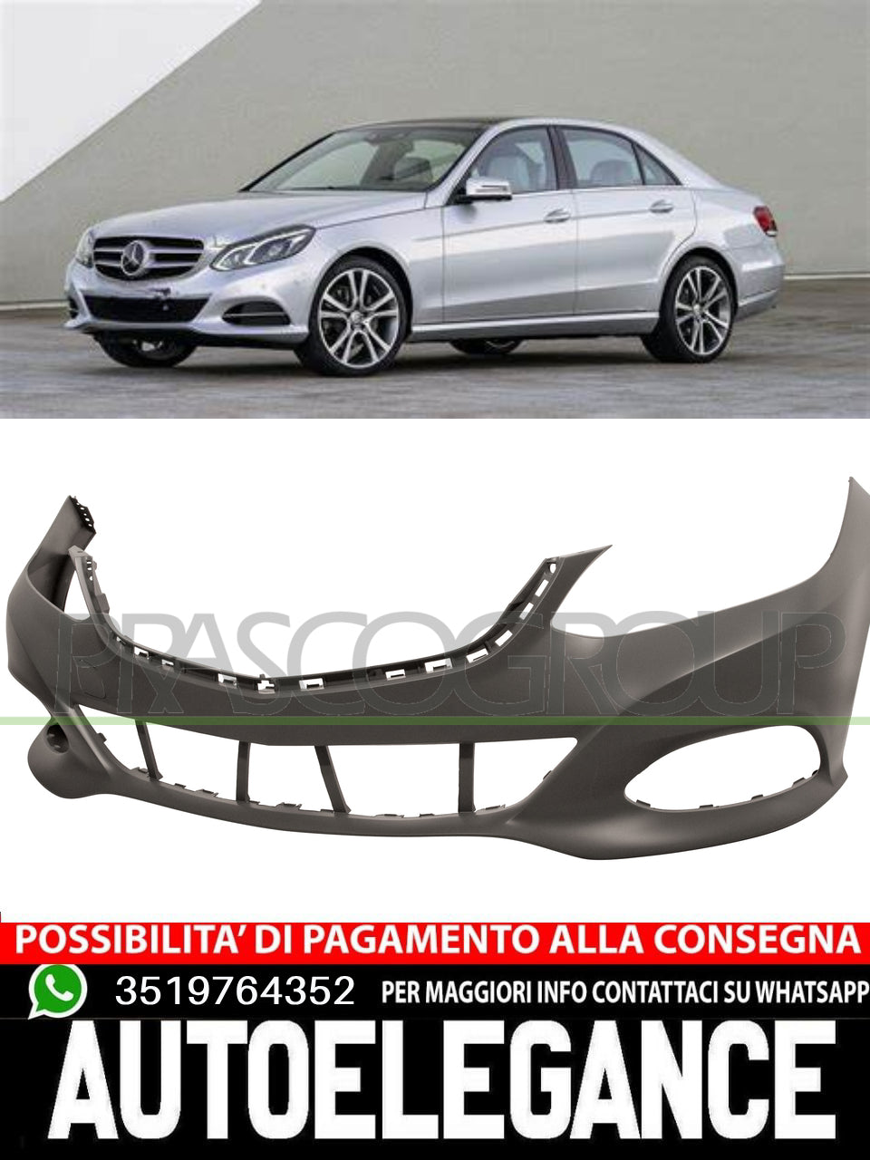 Paraurti Prasco Anteriore CON PRIMER  Per Mercedes Classe E 400 350 220 200