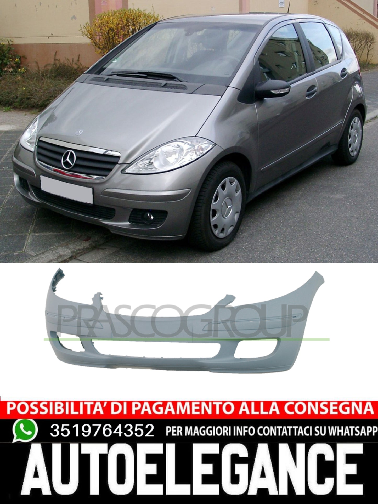 Paraurti Prasco Anteriore per MERCEDES CLASSE A W169 CON PRIMER  A1698800040