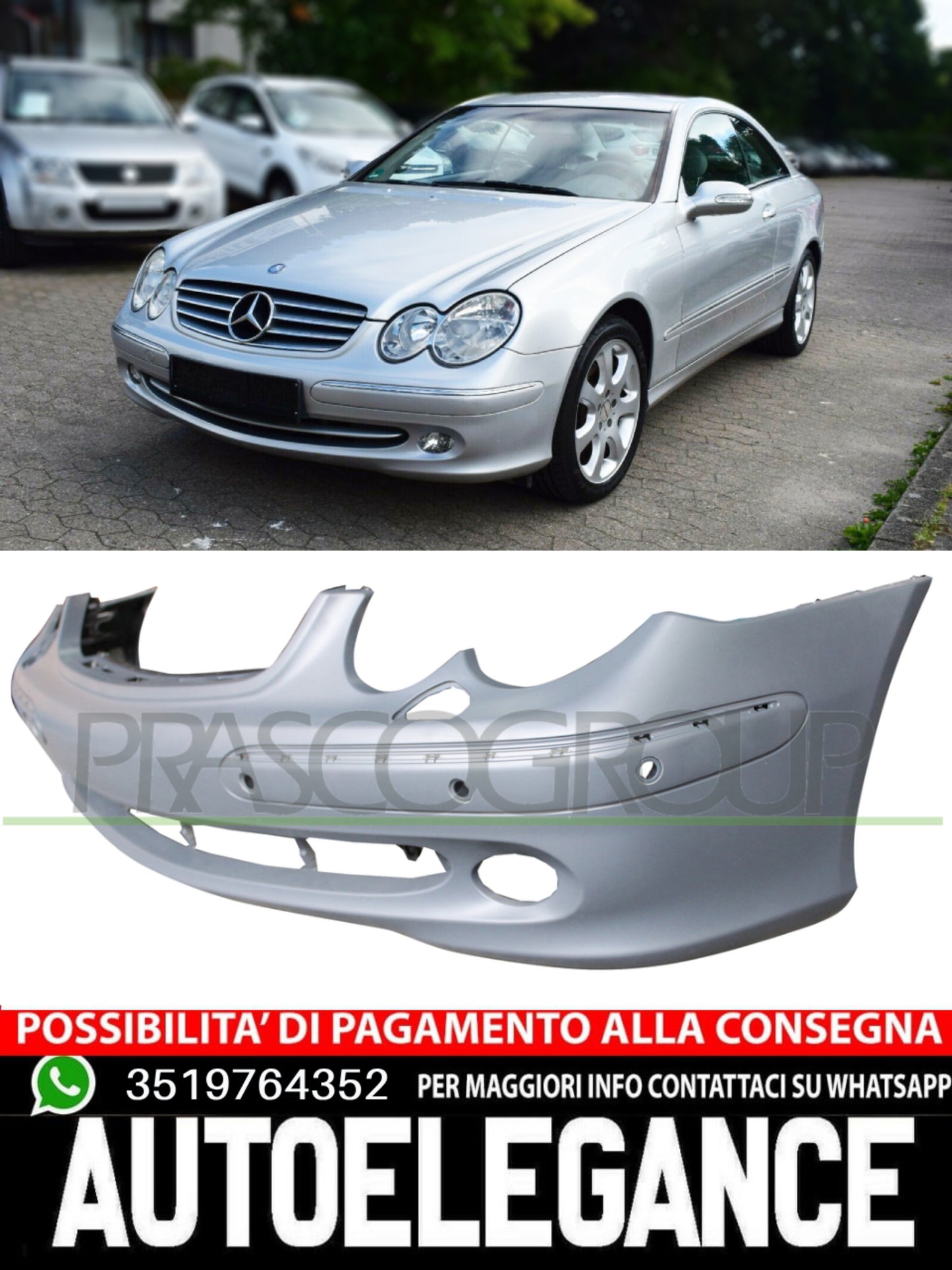 Paraurti Prasco Anteriore CON PRIMER per MERCEDES CLK DTM AMG 500 350 320 280 27