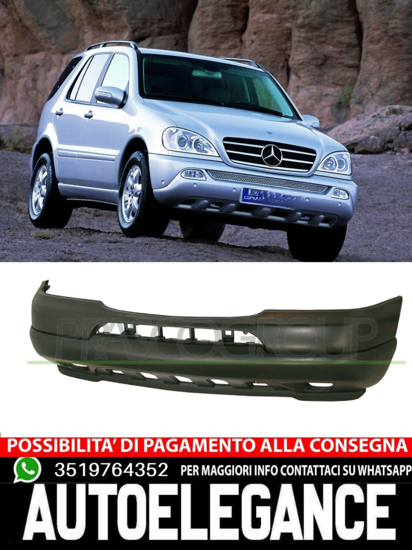 Paraurti Prasco Anteriore Per Mercedes Classe M Ml  CON PRIMER  A1638803870