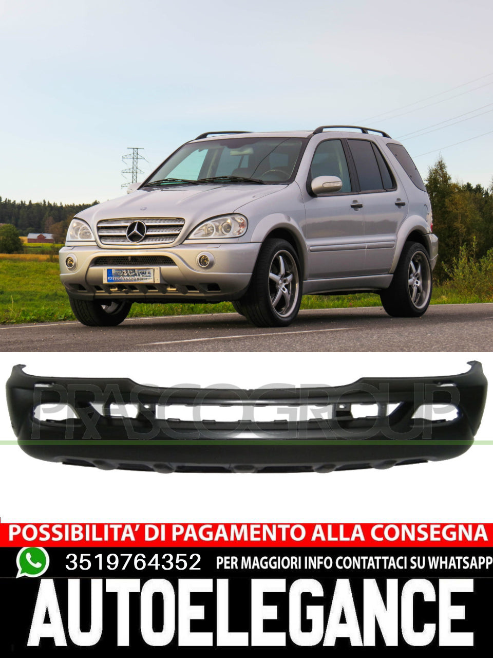 Prasco Front Bumper WASHER HOLES For Mercedes M-Class Ml A1638804670