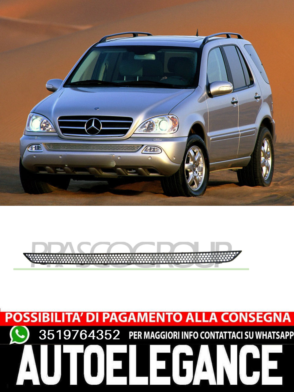 Griglia Paraurti Prasco Anteriore Per Mercedes Classe M Ml A1638851581
