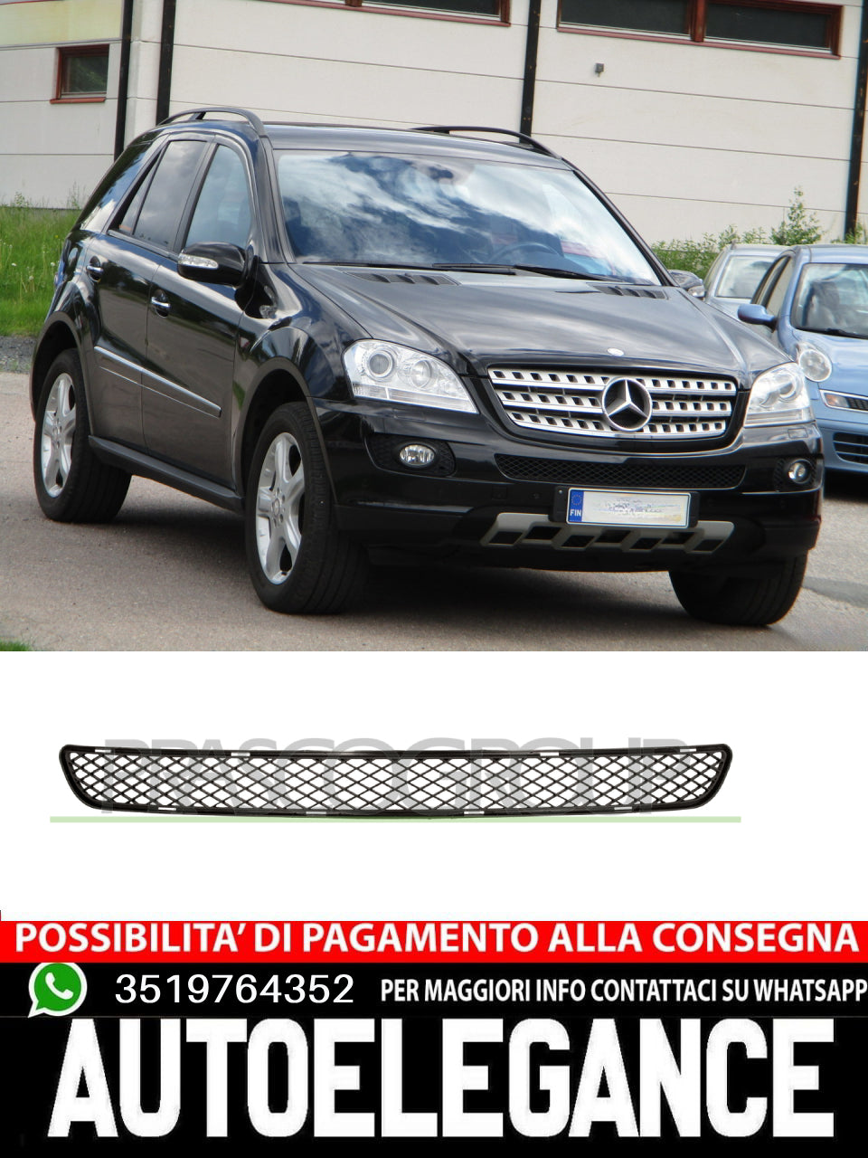 Griglia CENTRALE Paraurti Prasco Anteriore Per Mercedes Classe M Ml A1648850223
