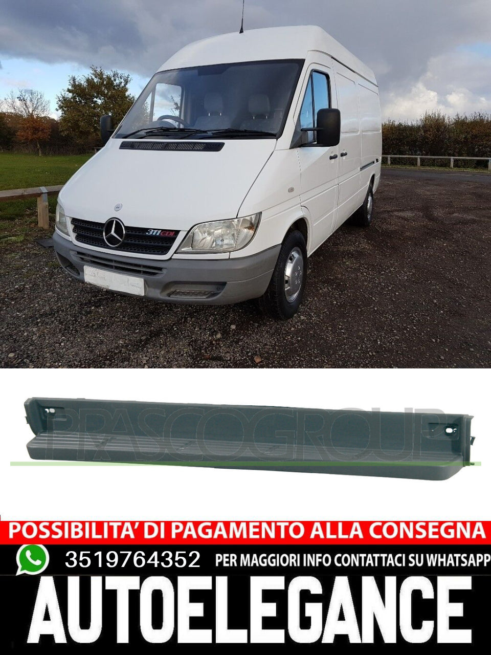 Paraurti Prasco Posteriore per MERCEDES SPRINTER 416 414 413 412 411 A9018850202
