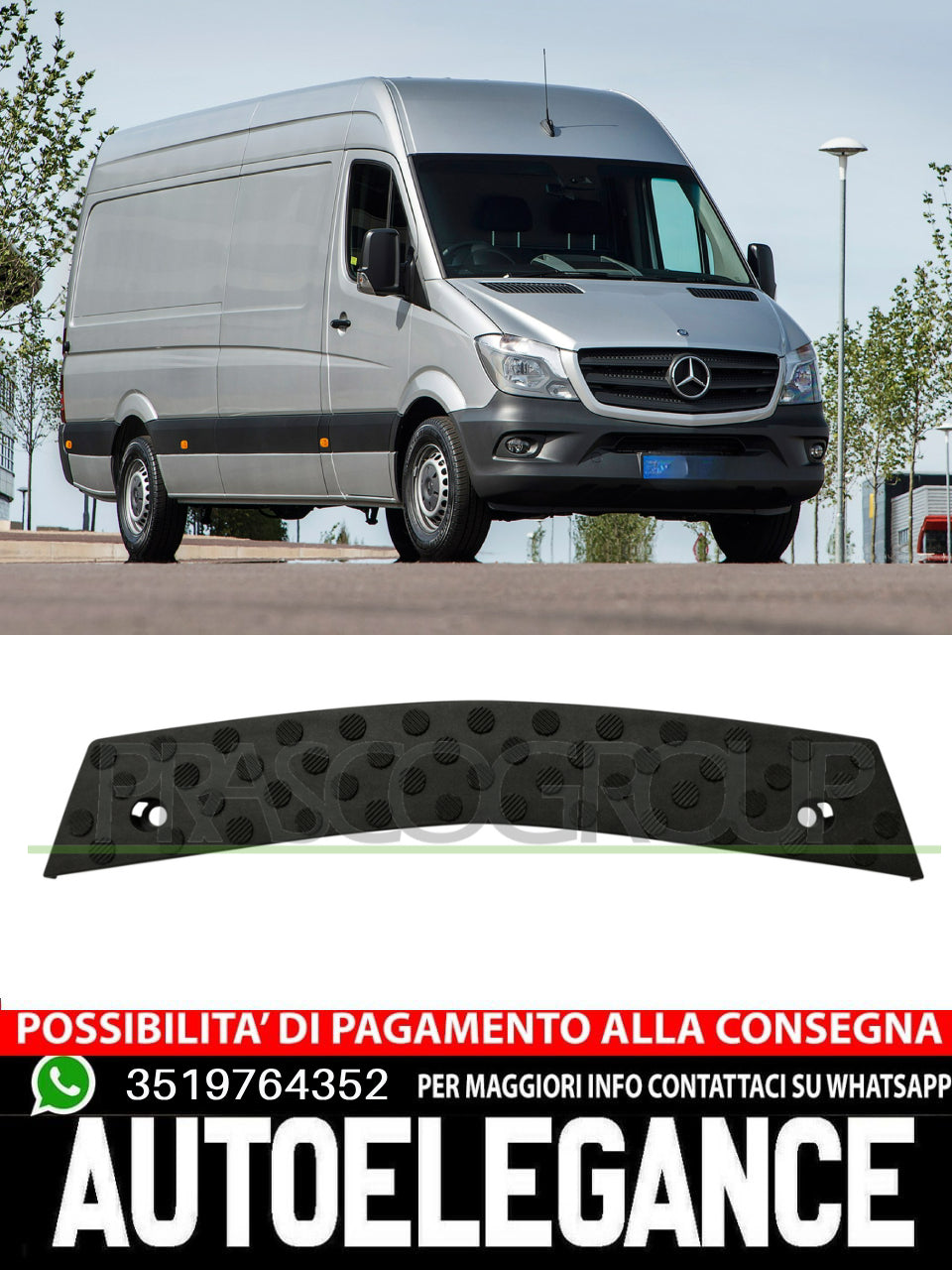 Prasco Front Bumper for MERCEDES SPRINTER 524 513 510 424 418 A9068850411