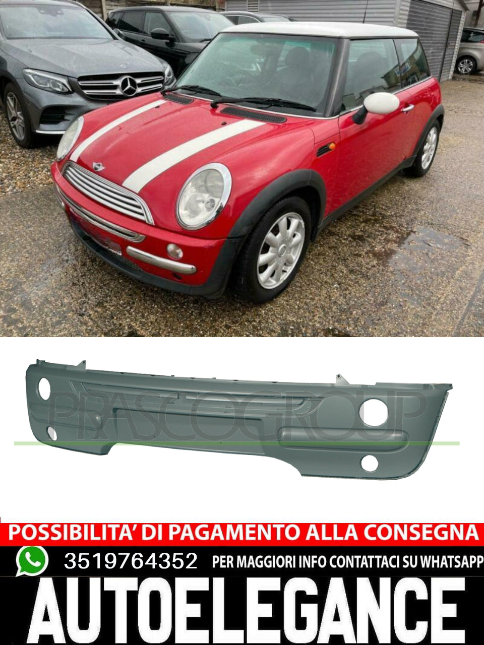 Paraurti Prasco Anteriore CON PRIMER MOD. ONE/COOPER Per Mini  51116800130