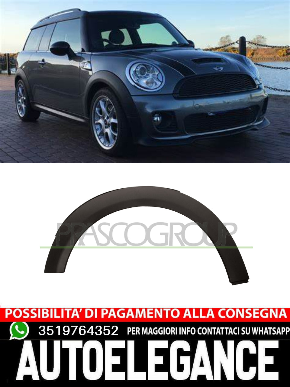 Modanatura Decorativa/ Protettiva Parafango SINISTRO Prasco per Mini 51777349421